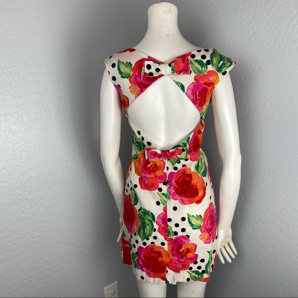 Geary Roark Kamisato Floral Dot Back Cut Out Dress - Picture 4 of 8